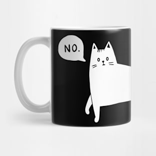 Black Cat Says No - White Mug